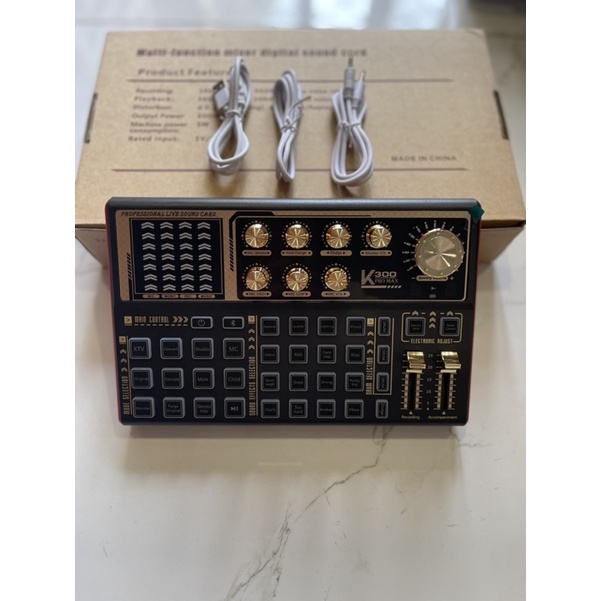 Soundcard K300 PRO MAX bản nâng cấp – Soundcard chuyên thu âm, livestream, karaoke online – Livestream được 3 điện thoại