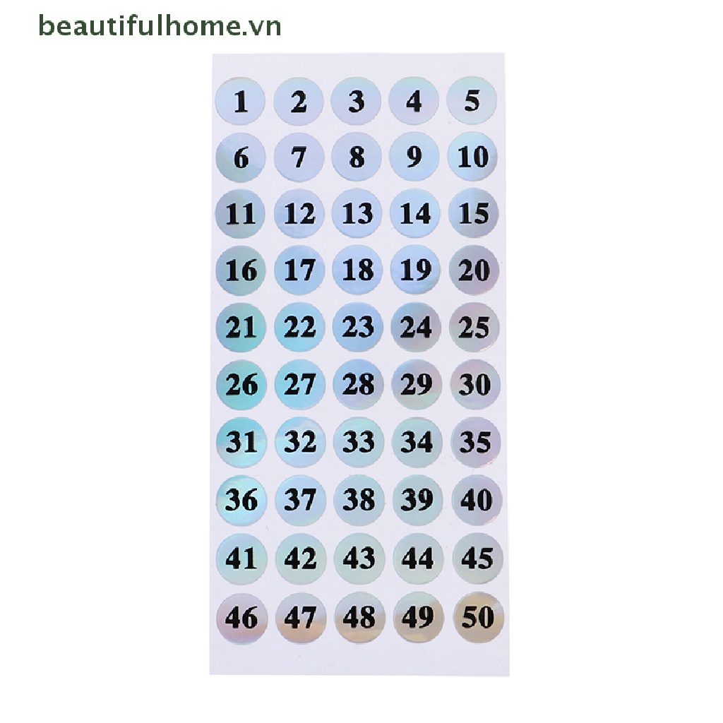 Bộ 1-250 Nhãn Dán Đánh Dấu Số Màu Sắc Laser