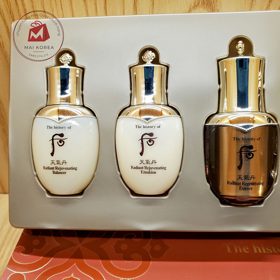 Set dưỡng Whoo tái sinh hoa hiên chống lão hóa da Radiant Rejuvenating cao cấp mini 5 món sản phẩm