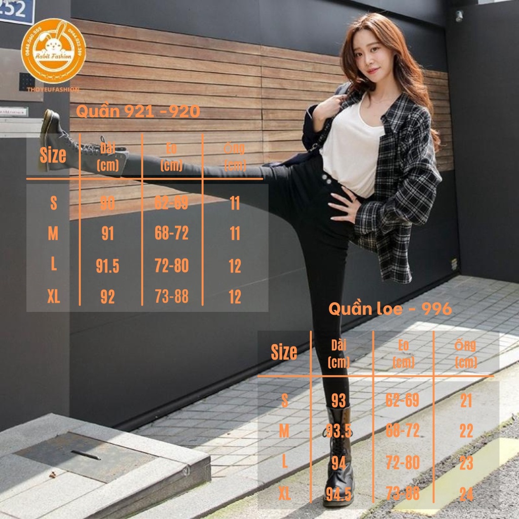 Quần tregging nữ lưng cạp cao dài dáng thun ôm bó legging skinny vải giữ nhiệt màu đen  - Thoyeufashion