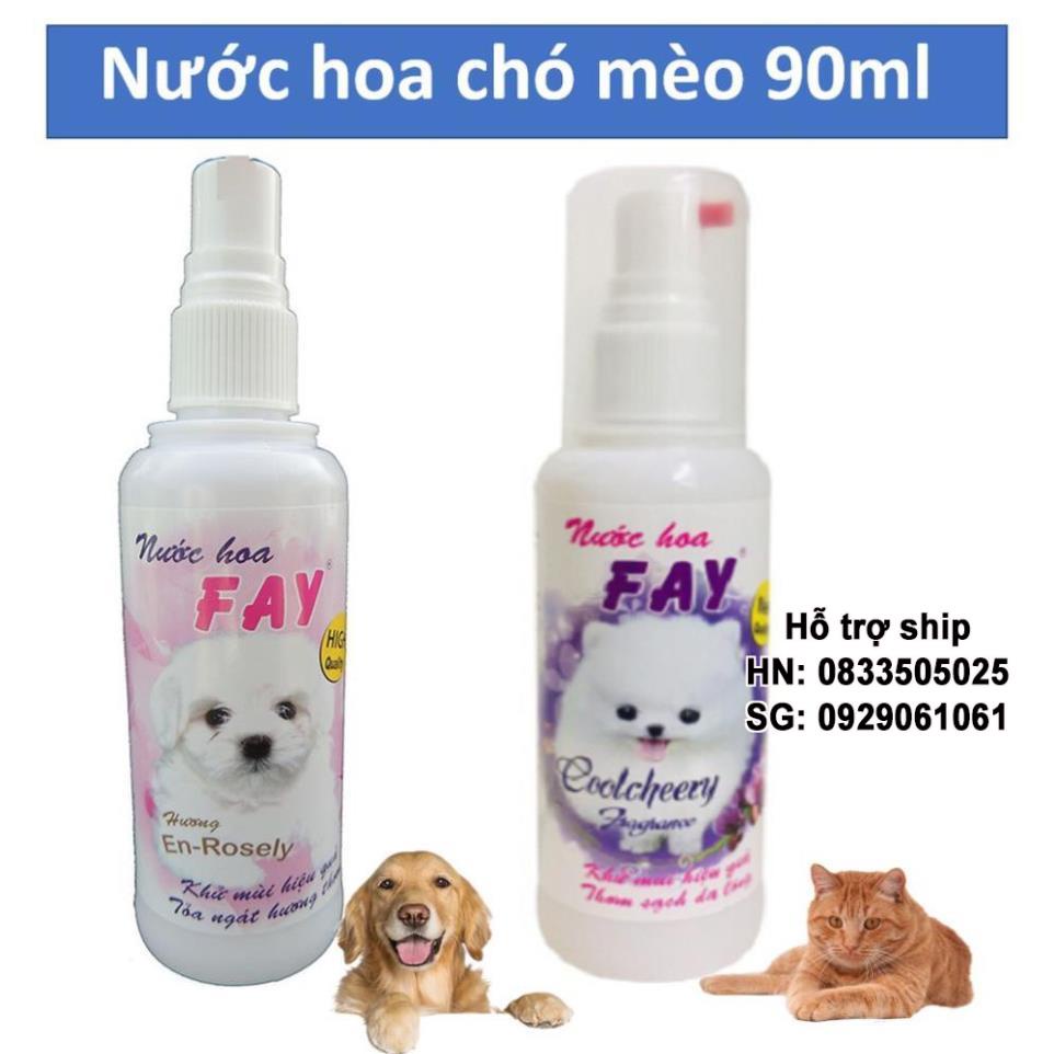Nước hoa chó mèo 90ml (3 loại) XC-Pet Nước hoa Fay CoolCheery En-Rosely cho thú cưng
