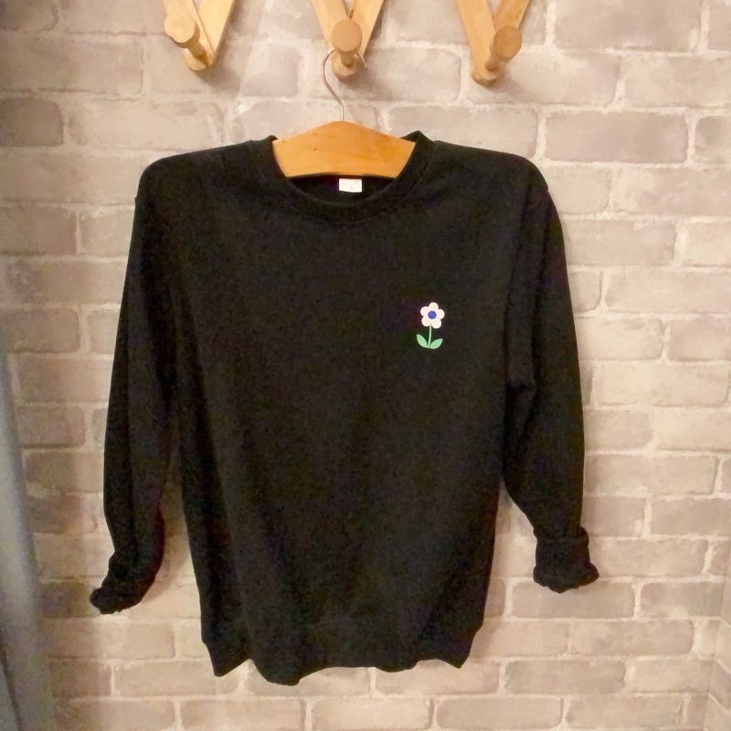 Áo sweater nỉ bông 2450 Nelly dáng unisex form rộng litter flower 24 50