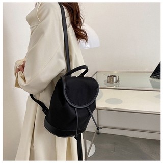 Balo nữ màu đen phong cách hàn quốc, balo mini nữ đen trơn dáng basic