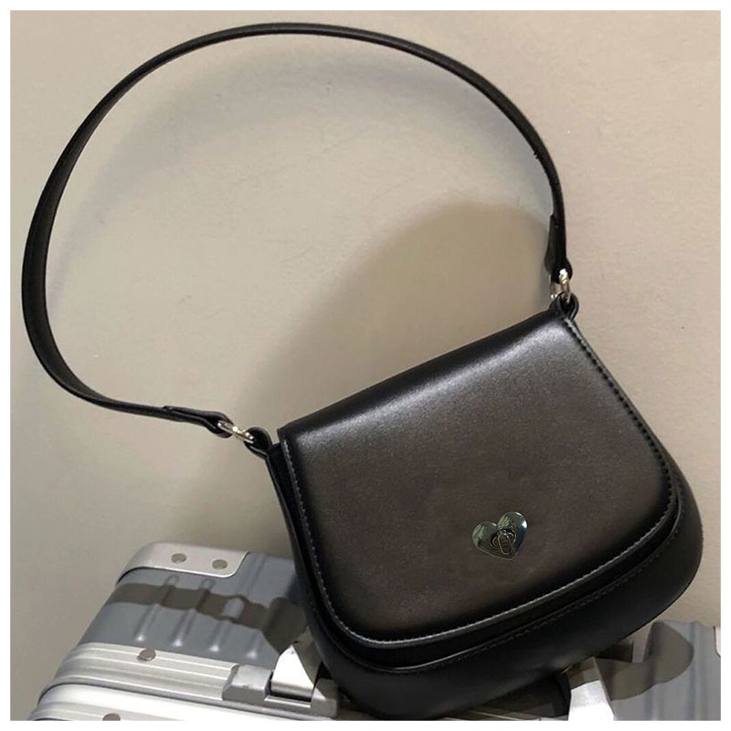 Mischa Túi Đeo Vai mini Bằng Da PU Màu Trơn Kiểu Pháp Đơn Giản