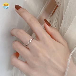 Nhẫn gợn sóng màu bạc thời trang cho nữ hyjp20101