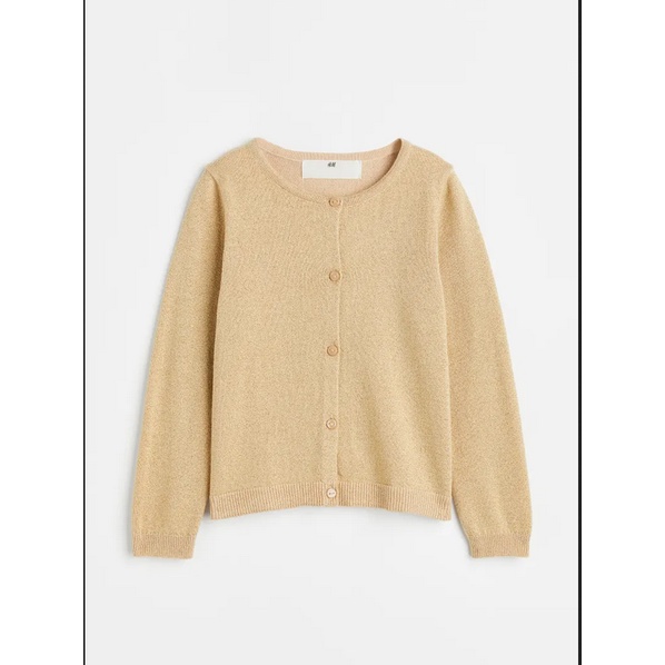 Áo cardigan bé gái beige/đỏ HM H&M_hàng chính hãng authentic UK US
