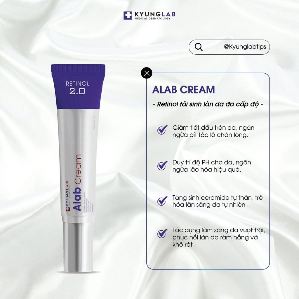 Kem Retinol KyungLab Alab Cream 30ml, Trẻ Hóa, Dưỡng Trắng Da, Phục Hồi Làn Da Rám Nắng - Gazumi Beauty