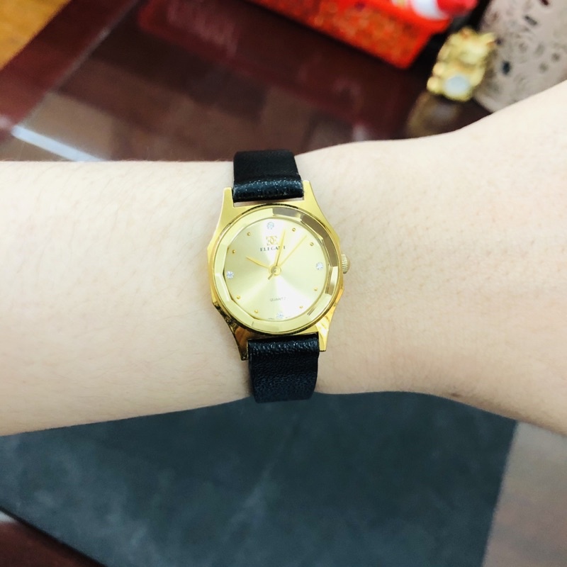 Đồng hồ nữ si nhật hiệu Elegant, đáy xoáy