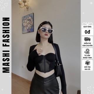 Áo Corset Cúp Ngực Tay Dài Tôn Dáng Áo Croptop Tay Dài Thời Trang Cho Nữ Sang Chảnh - RINA CORSET