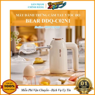 Máy đánh trứng cầm tay 5 tốc độ mẫu mới bear ddq-c02n1 màu trắng kem bảo hành 12 tháng