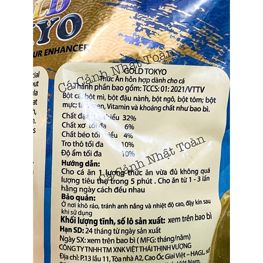 THỨC ĂN CAO CẤP CHO CÁ CẢNH GOLD TOKYO TAIYO TÚI 1KG