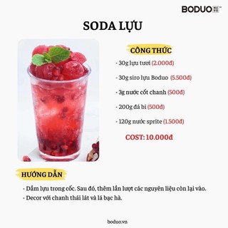 Siro vị lựu Boduo chai 1kg
