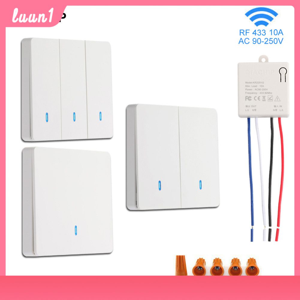 Hàng Có Sẵn Công Tắc Thông Minh Không Dây Công Tắc Bảng Điều Khiển Gắn Tường Rf 433Mhz Có Điều Khiển Từ Xa Bộ Thu Rơ Le Mini 220V Đèn Led Quạt Đèn Thanh Toán Khi Nhận Hàng