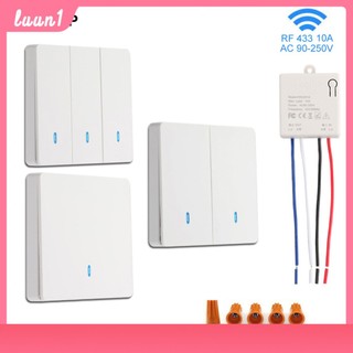 Hàng có sẵn công tắc thông minh không dây công tắc bảng điều khiển gắn tường rf 433mhz có điều khiển từ xa bộ thu rơ le mini 220v đèn led quạt đèn thanh toán khi nhận hàng