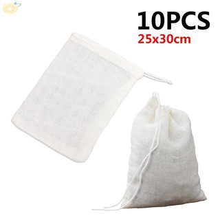 Filter Bag Set Tea Mesh Milk Recyclable Reusable Strainer 10pcs 25*30cm