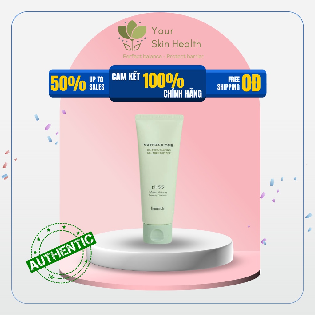 Kem dưỡng ẩm cân bằng dầu nước, làm dịu da Heimish Matcha Biome Oil-free Calming Gel Moisturizer 100ml