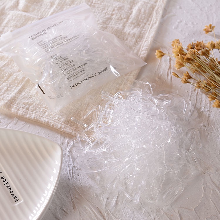 Túi zip hơn 200 dây cột tóc cao su co giãn cho bé gái CT25