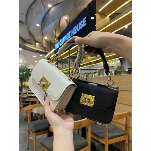 Túi xách nữ đeo chéo CnK có quai xách dây đan tết mẫu mới size 18