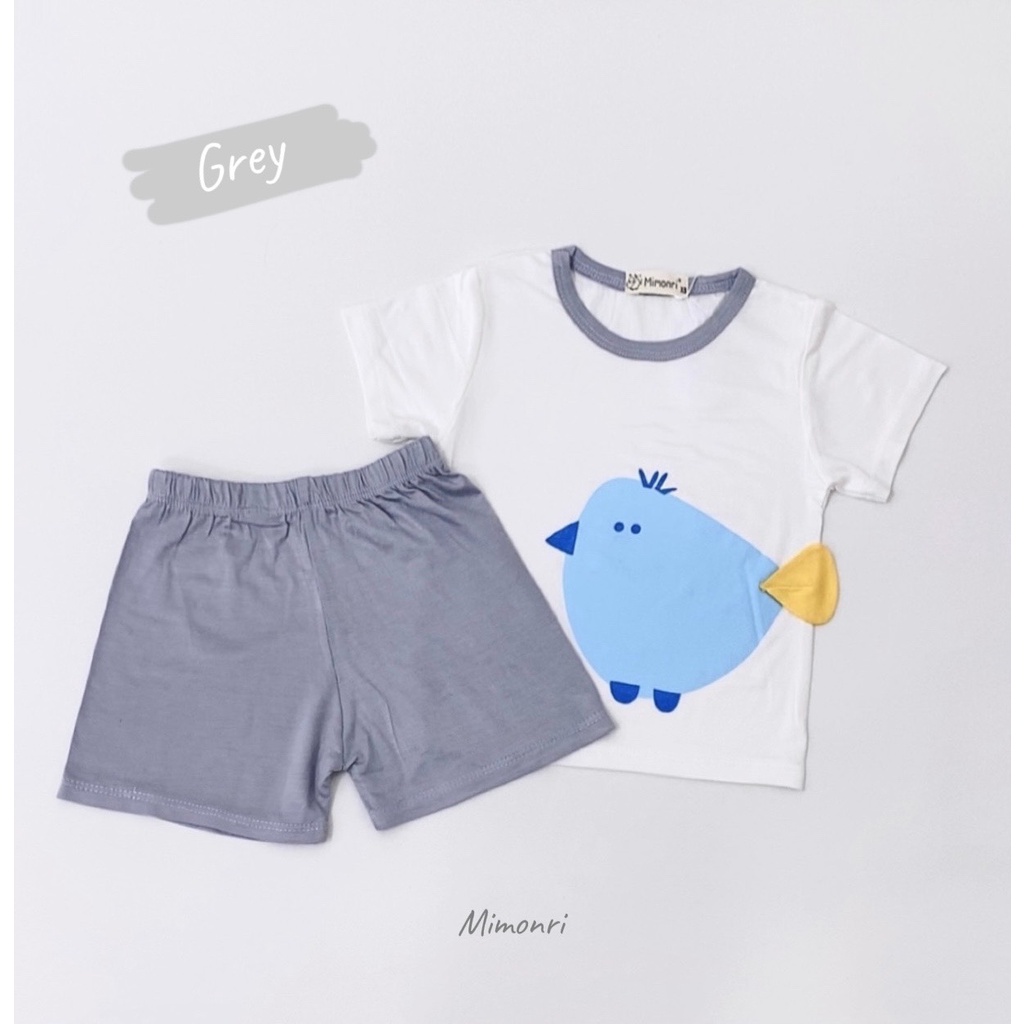 [SALE] Bộ Quần Áo Bé Gái, Bé Trai RIMINO Vải Thun Lạnh Họa Tiết Chim Non, Bộ Cộc Tay Cho Bé Mặc Hè KW307