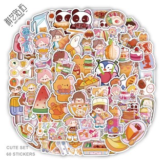 Set 60 Sticker Dán Hoạt Hình Dễ Thương