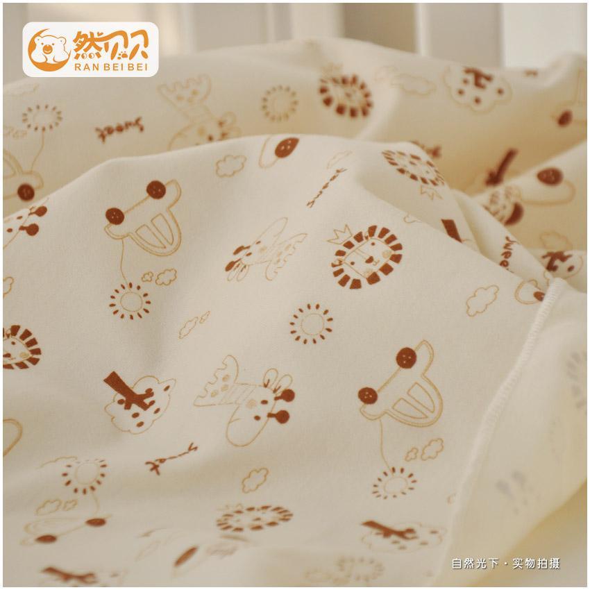 Colored Cotton Infants Baby Bedding Pure Cotton Cartoon Bed Sheet Children's Cotton Knitted Bed Shee