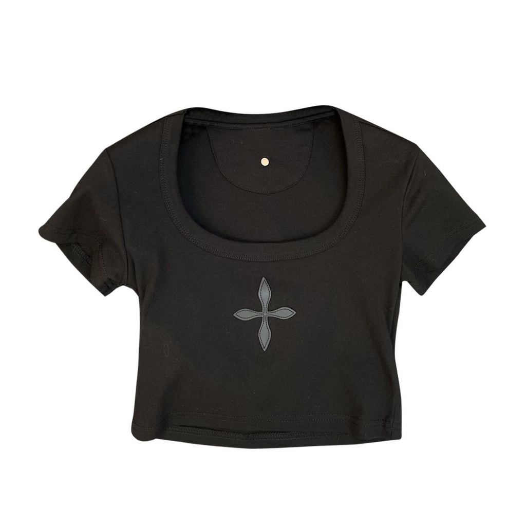 Áo Croptop Ngắn Tay Ôm Dáng Gợi Cảm Dành Cho Nữ