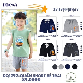 DQ1292 Quần đùi, quần short cotton bé trai Dokma 2-6T