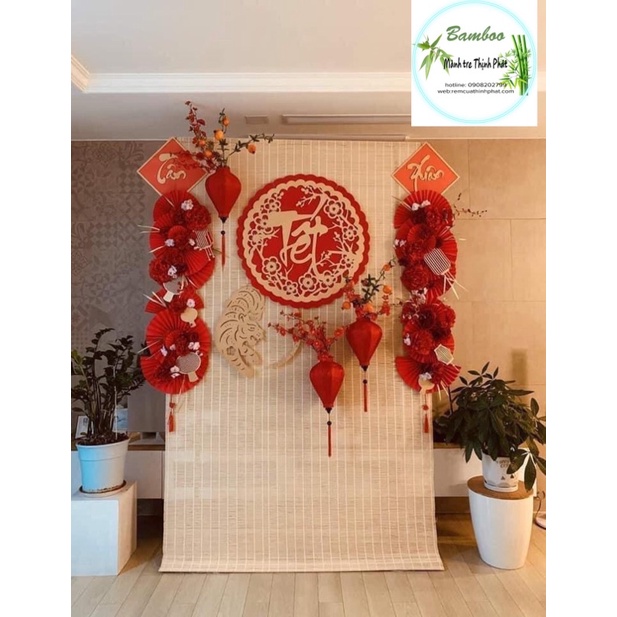 Mành tăm tre trang trí Decor Quán Cafe, Nhà Hàng. Mành tre KT 1.6mx2m. Mành tre trần, phông nền tre chụp hình.
