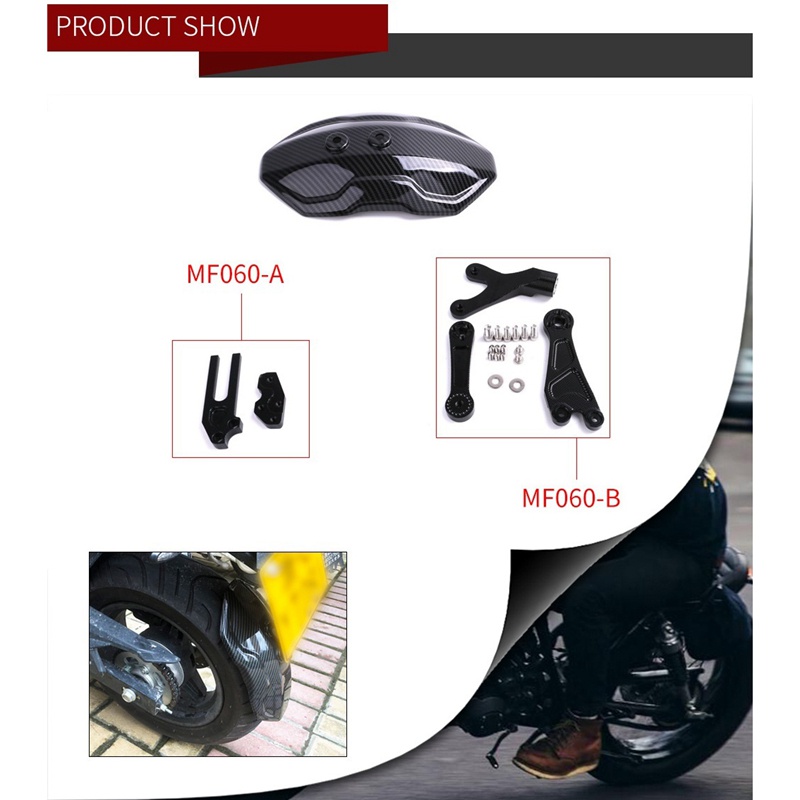 FENDER Tấm Chắn Bùn Phía Sau Bằng Sợi Carbon Cho Xe Máy 14 Inch MF060-B