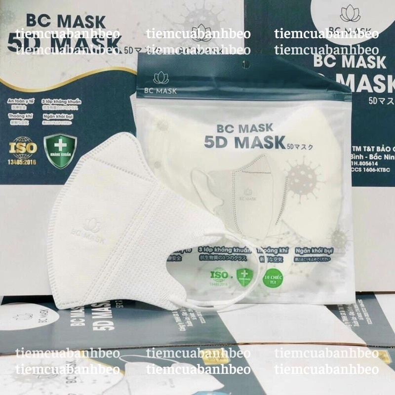 Khẩu trang 5D Bảo Châu BC Mask cao cấp 3 lớp kháng khuẩn ôm mặt | Tiệm Của Bánh Bèo