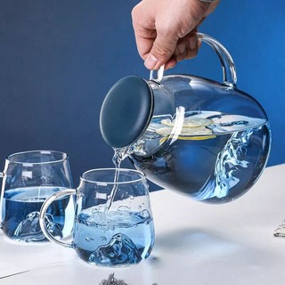 Bình, Ấm Thủy Tinh Đun Nước Xanh Quả Núi Chịu Nhiệt Nắp Nhựa 1.3 Lít hàng đẹp chuẩn sang sotoba