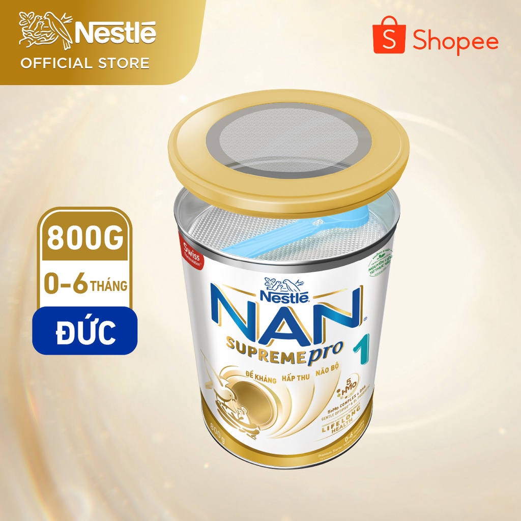 Sữa Bột Nestlé NAN SupremePro 1 lon 800g với 5HMO & đạm Gentle Optipro nhập khẩu nguyên lon từ Đức