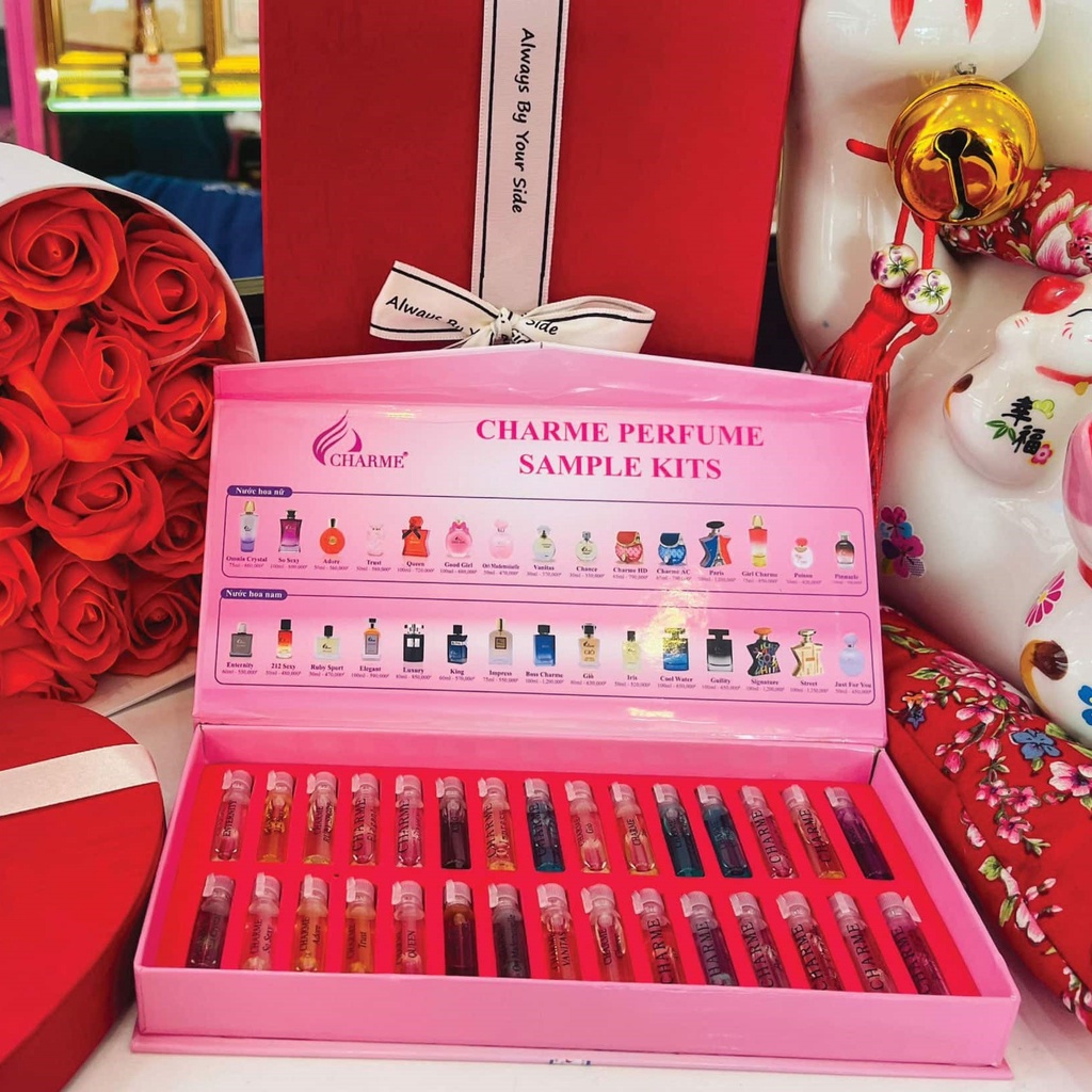 Nước hoa Charme, Bộ Kit Test, dạng chấm, đa dạng mùi hương nam nữ, 30 chai mini 2ml