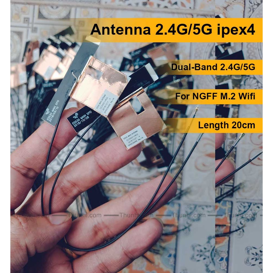 Ăng ten wifi ipex4 2.4G/5G loại xịn, ăngten wifi laptop/ PC