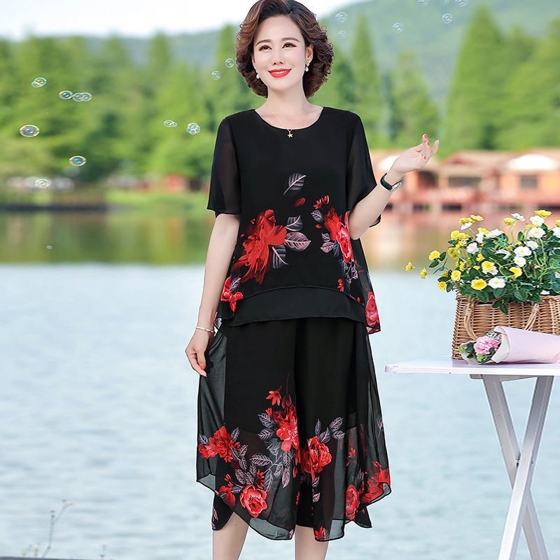 Sét bộ đồ trung niên dự tiệc sang trọng-bộ mặc nhà trung niên cao cấp cho bà cho mẹ