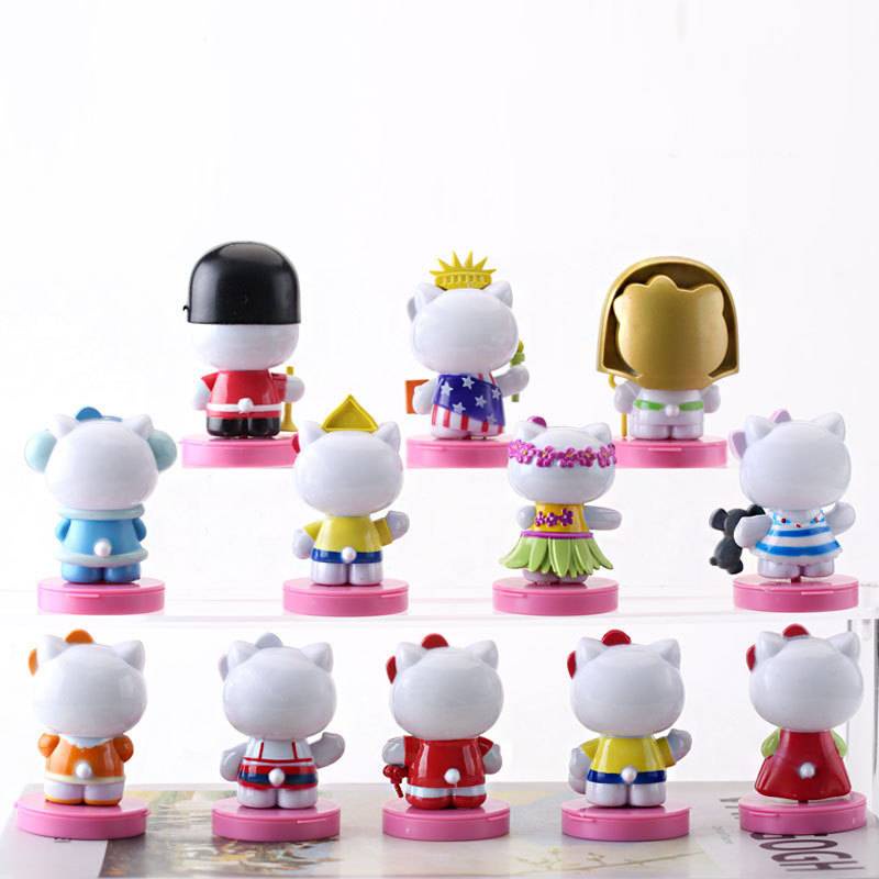 Set 12 Đồ trang trí Mèo Sanrio Hello Kitty Trang Trí Xe Hơi