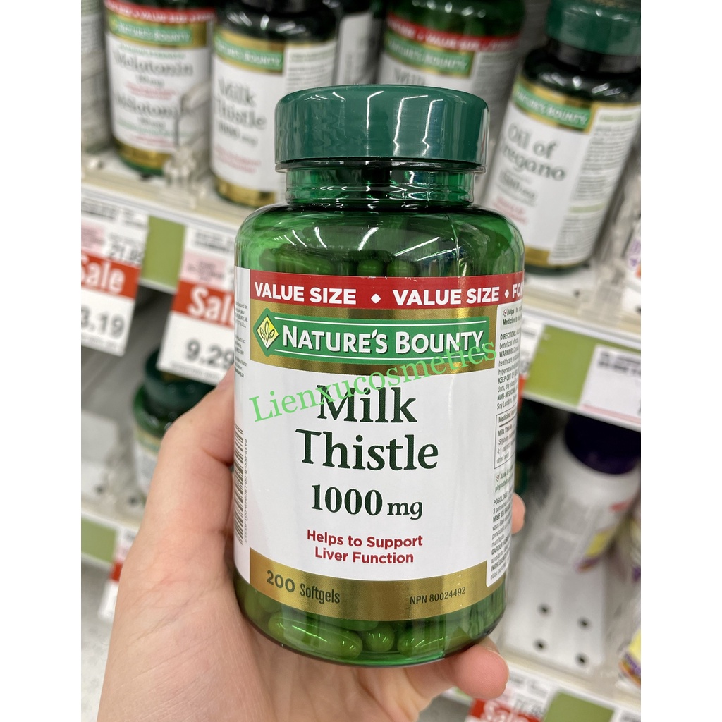 Viên uống bổ gan Nature’s Bounty Milk Thistle 1000 mg, lọ 200 viên