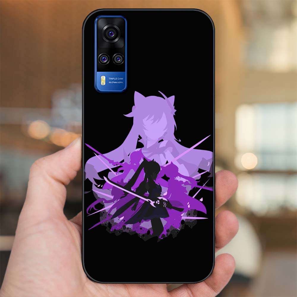 Ốp lưng Vivo Y51S viền đen in hình Keqing Genshin Impact