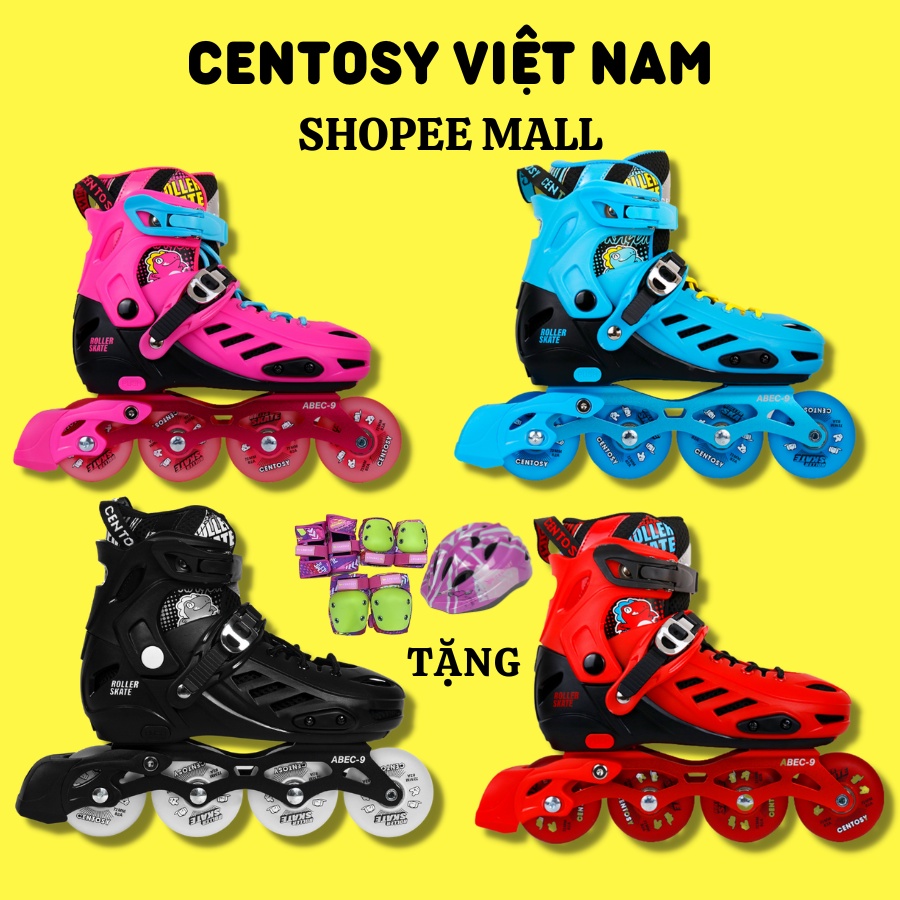 Giày Patin Trẻ Em Cao Cấp Centosy T-rex - 8 Bánh Đèn Sáng, Form Chắc Chắn