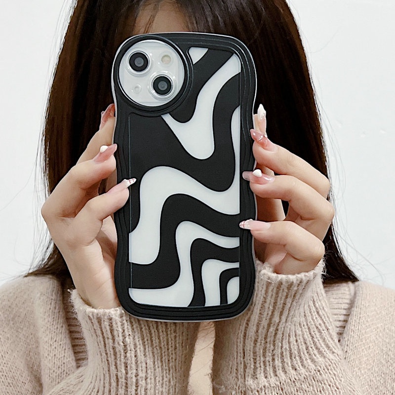 OPPO A17 A77S A76 A96 A54 4G 5G A16 A16S A74 A95 A94 A93 A55 A53 A33 2020 A52 A72 A92 A15S A15S A31 A1K A12E A3S A9 A5 A7 A5S A12 A11K A57 2022 A83 A71 2018 A59 F11 Pro F9 F7 F1S F5 Youth Zebra Milk Stripe Wavy Edge Clear Soft Phone Case STB 21