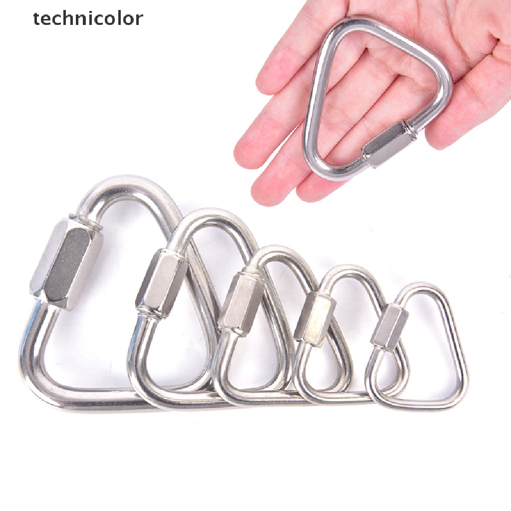Móc Khóa Hình Tam Giác Bằng Thép Không Gỉ Nhiều Màu Sắc