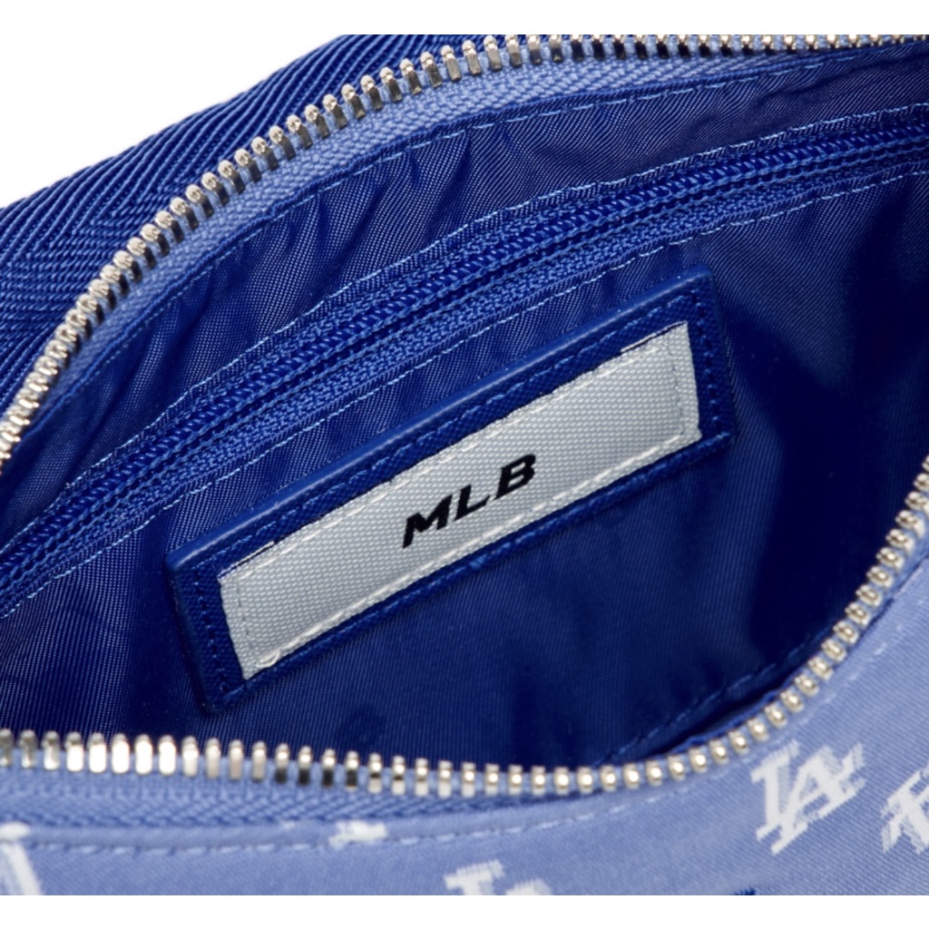 Túi MLB Monogram Jacquard Shoulder hobo Bag Boston Red Sox 3Abqs012N màu trắng logo chữ b màu xanh màu xanh logo la