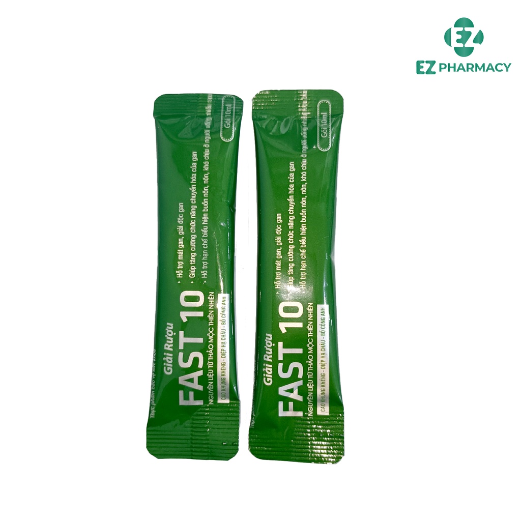 Giải rượu FAST 10 - Nước uống thảo mộc giúp giải rượu, mát gan, giảm các biểu hiện khó chịu - EZ Pharmacy