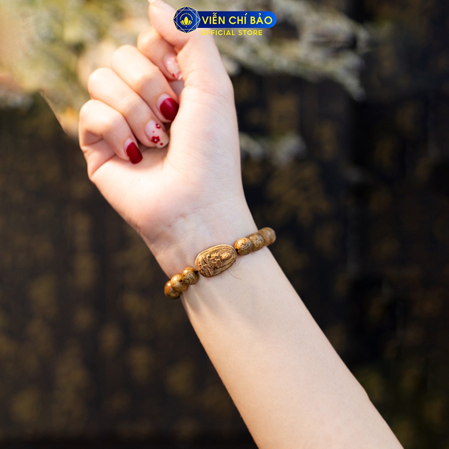 Vòng tay trầm hương indo Phật bản mệnh nam nữ thời trang phụ kiện trang sức Viễn Chí Bảo V000808