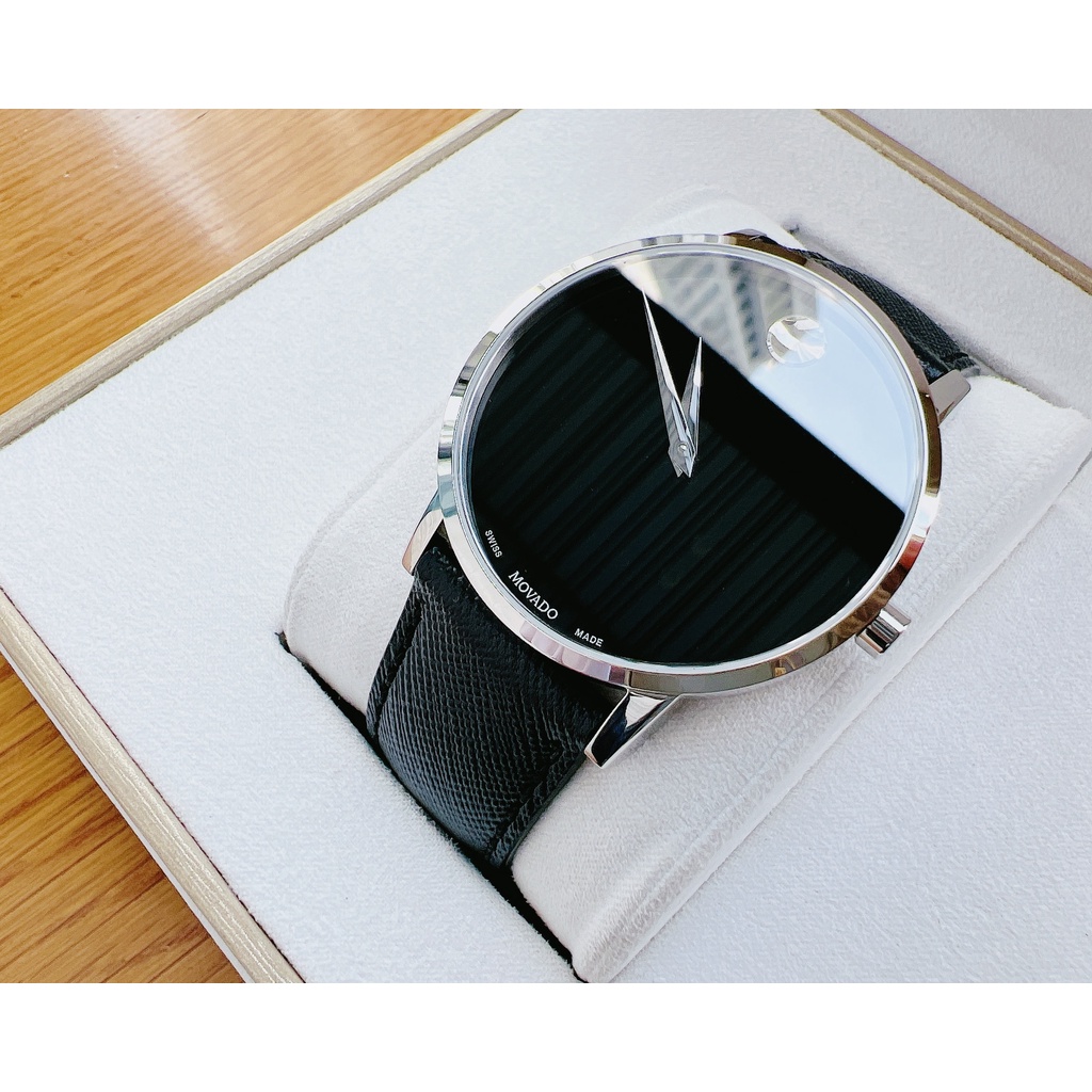 Đồng hồ nam chính hãng Movado 0607194 Museum classic - Máy pin Thụy Sĩ - Kính Sapphire- Dây da
