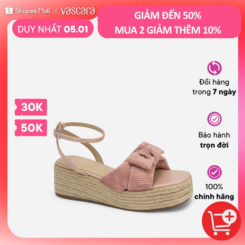 Vascara Sandal Đế Cói Quai Đan Chéo Xếp Ly - SDX 0430