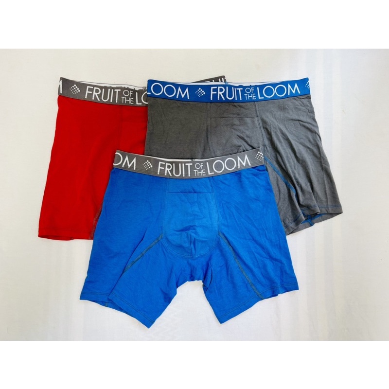 Combo 3-5-7 pcs quần sịp boxer nam fruit of the loom,chất liệu 90%cotton 10%spandex co giản 4 chiều,thoáng mát