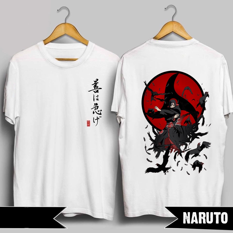 BST Mẫu áo phông Uchiha Itachi - Áo Anime, Naruto siêu ngầu, hình in 2 mặt chất thun co giãn 4 chiều