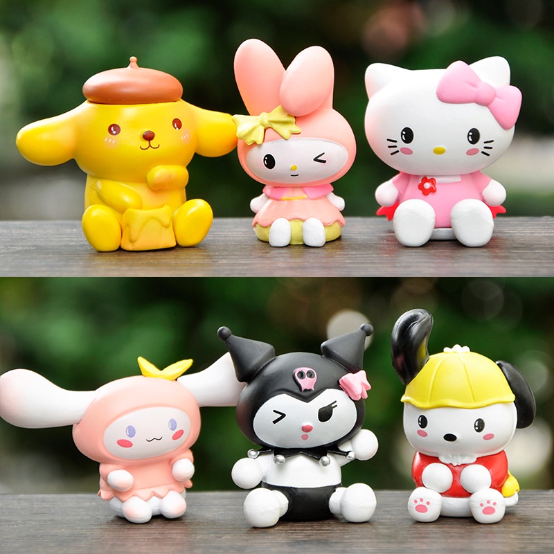 Mô Hình Búp Bê Melody Pacha Dog Cinnamon Dogs Kuromi Hello Kitty Trang