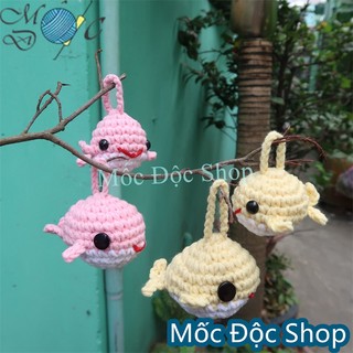 [Có sẵn]Móc khóa len handmade cá voi (nhiều màu)